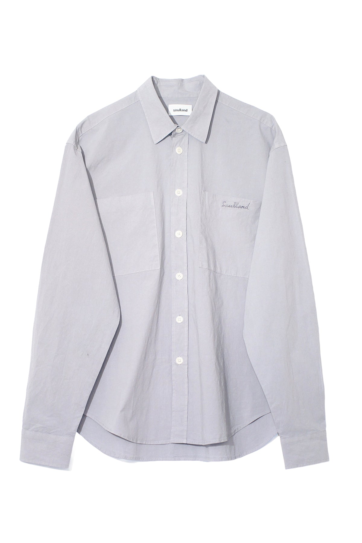 SOULLAND ALBERT garment dye shirt Shirt Grey