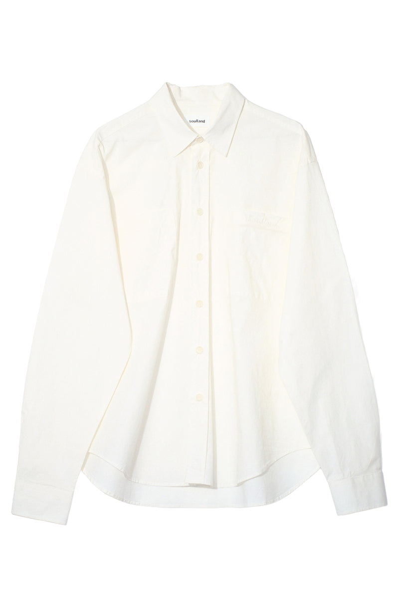 SOULLAND ALBERT garment dye shirt Shirt Off White