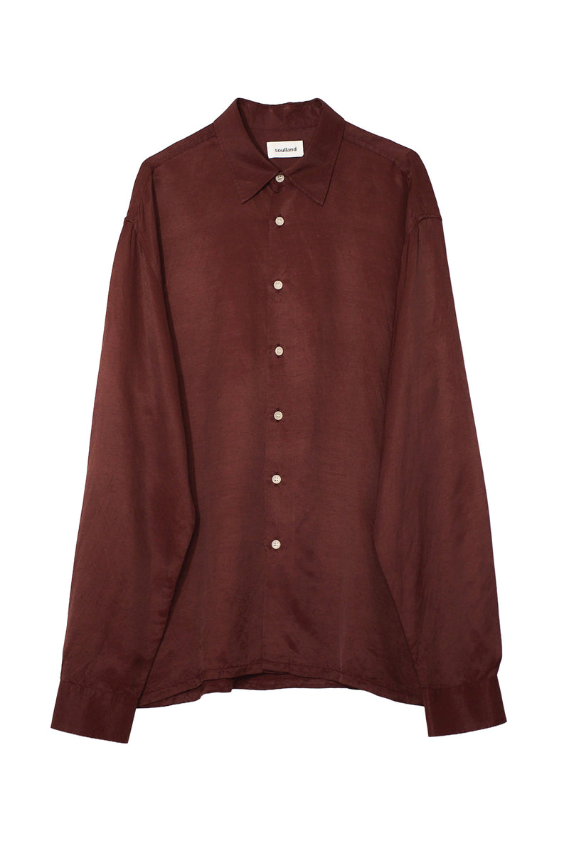 SOULLAND CARL viscose linen mix shirt Shirt Wine