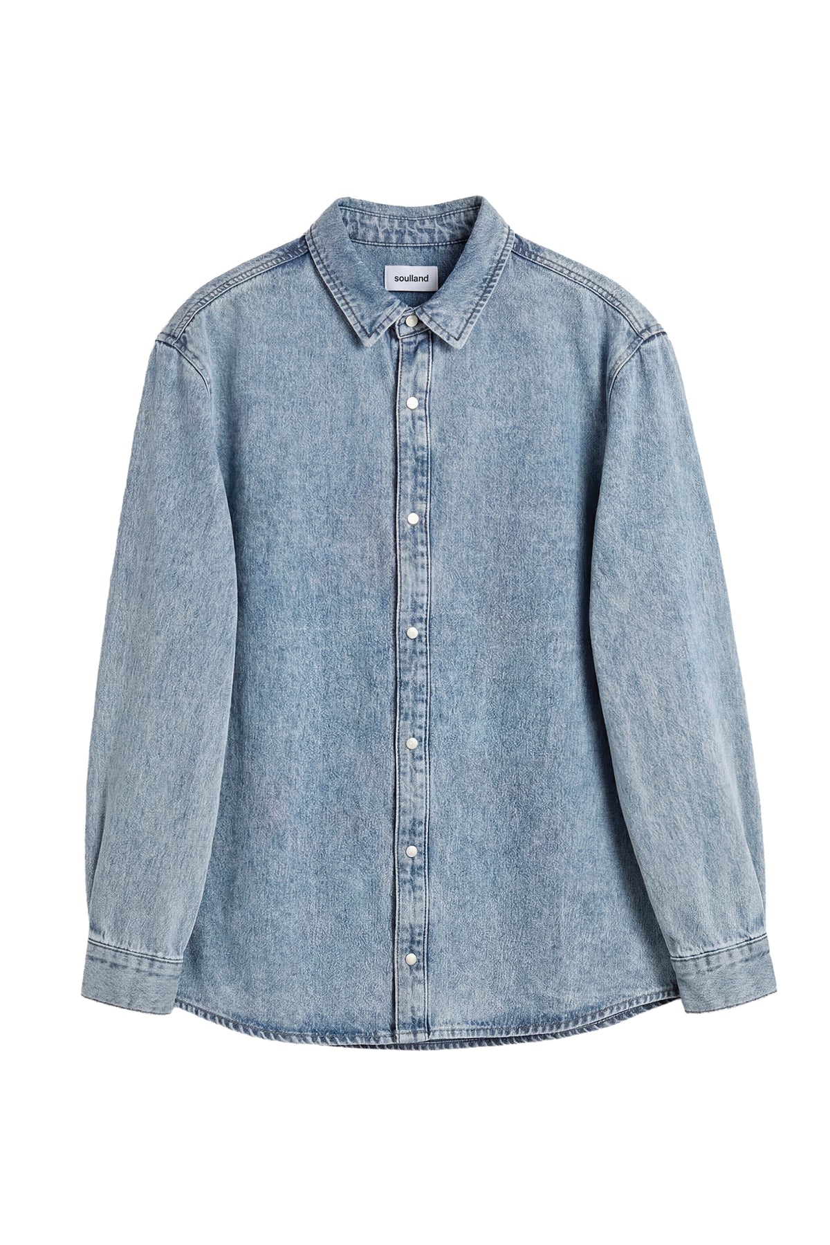 SOULLAND DAMON denim shirt Shirt Washed blue