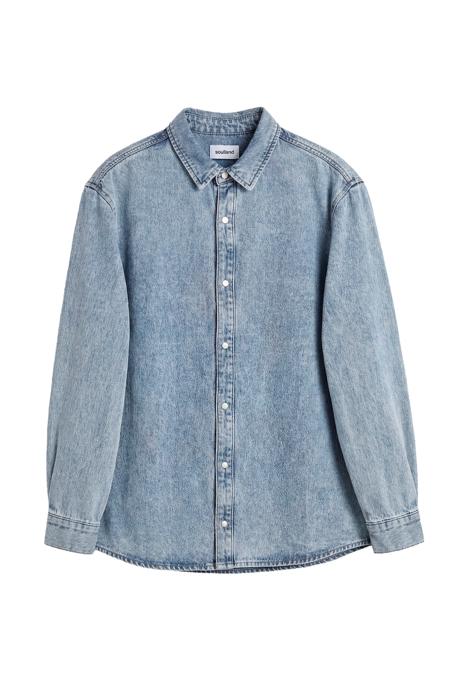SOULLAND DAMON denim shirt Shirt Washed blue