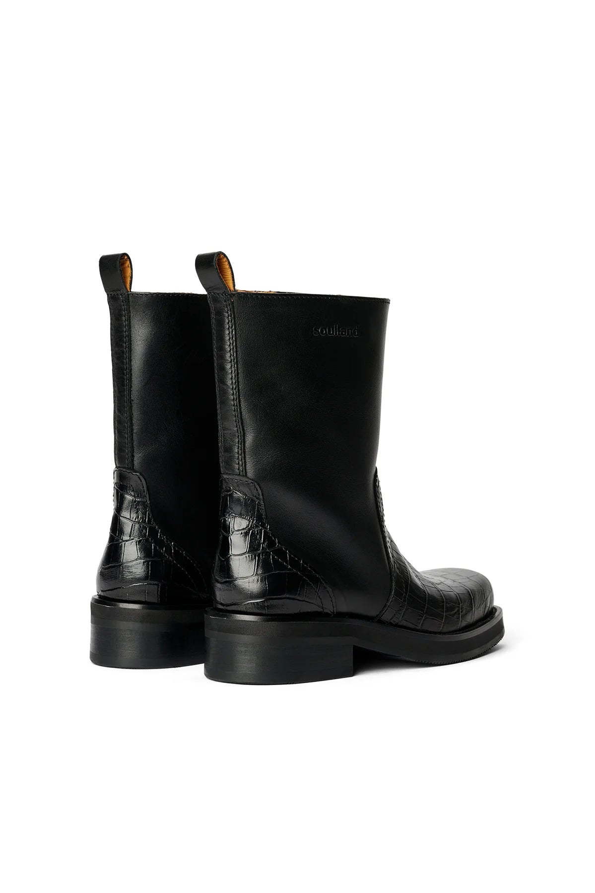SOULLAND DELAWARE croco boots Footwear Black