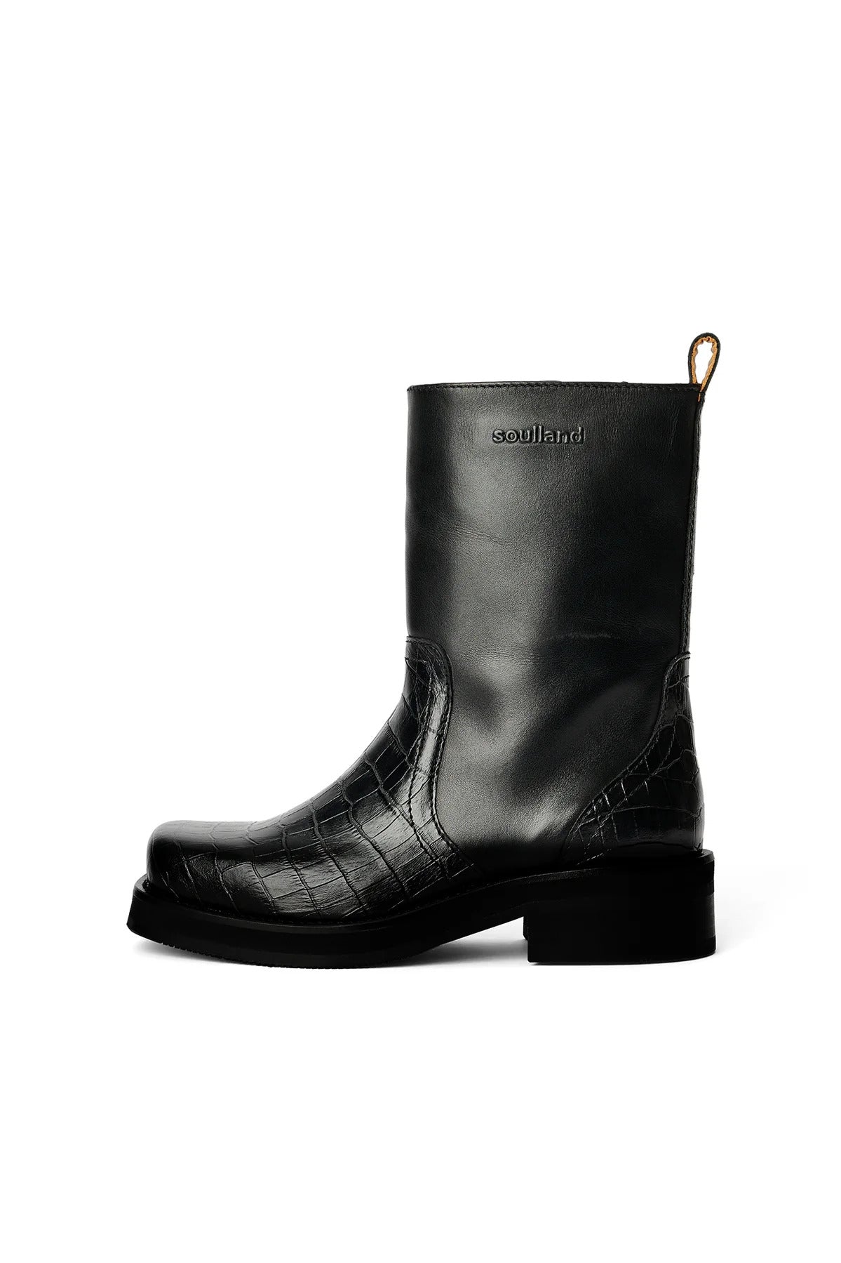SOULLAND DELAWARE croco boots Footwear Black