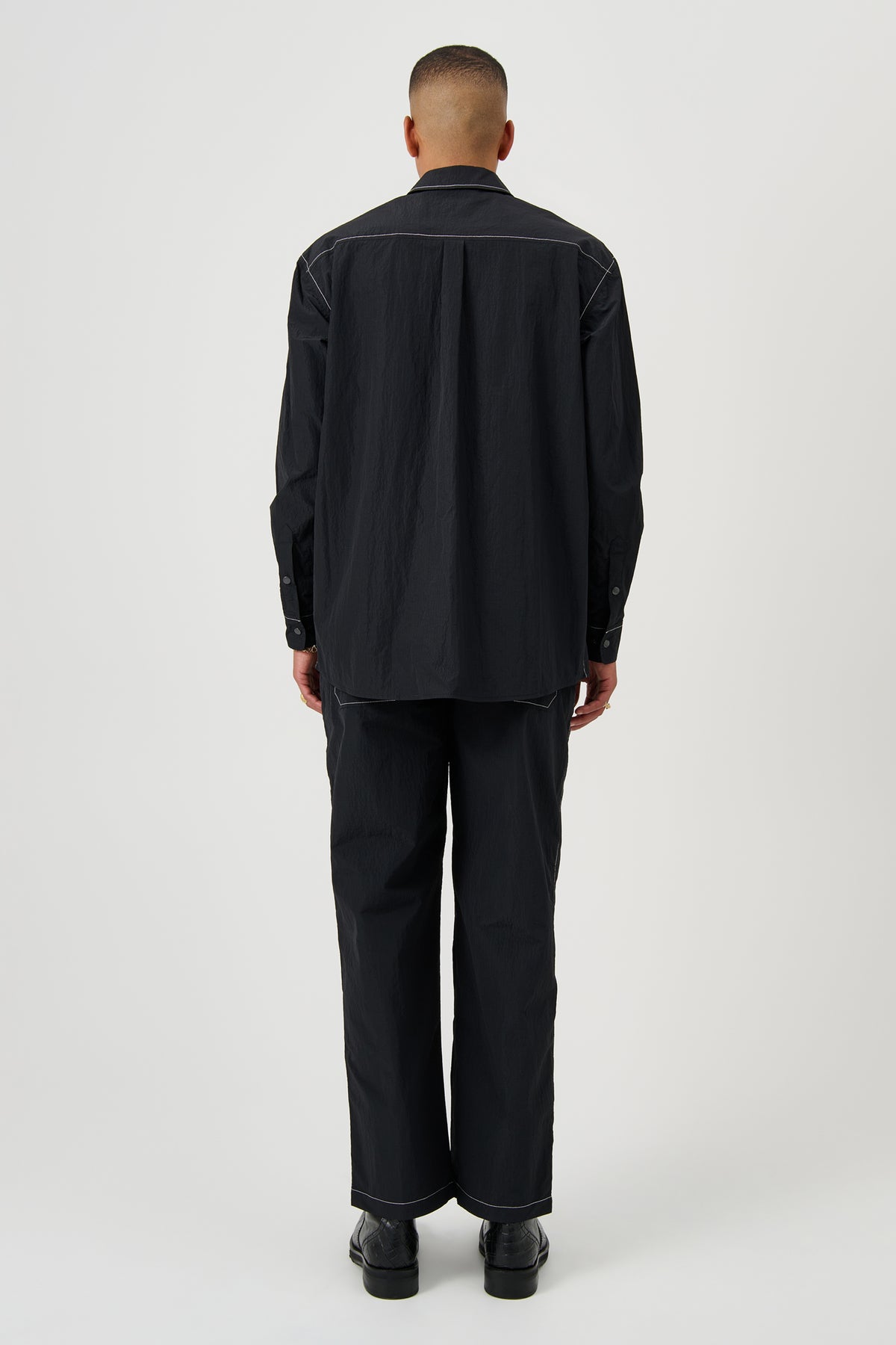 SOULLAND DERRY zip front shirt jacket Jacket/coat/vest Black