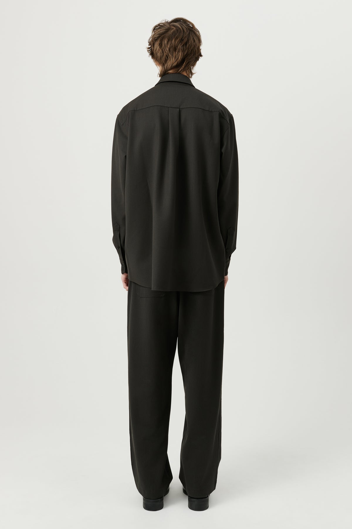 SOULLAND DERRY zip front overshirt Shirt Brown emroidered