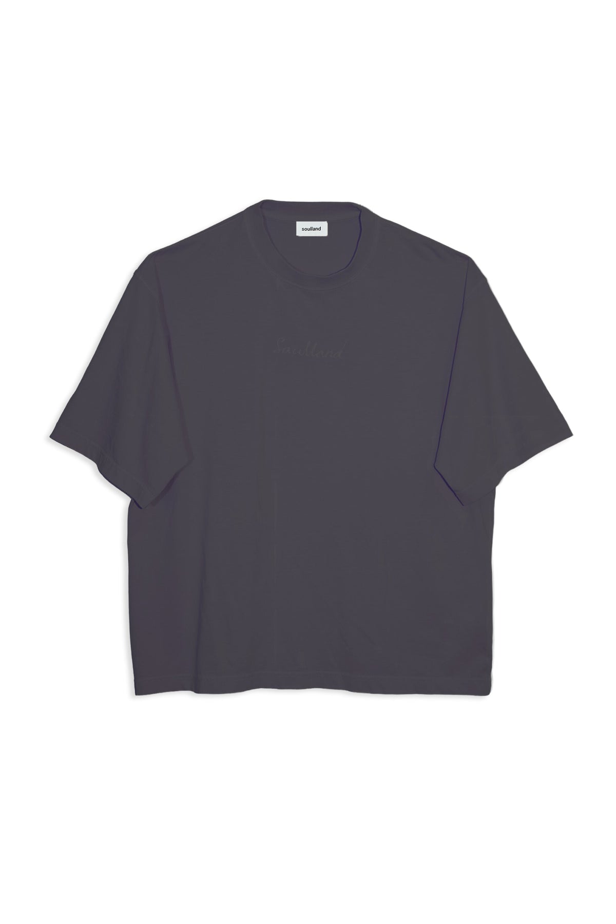 SOULLAND GUY T-shirt garment dyed T-shirt Grey
