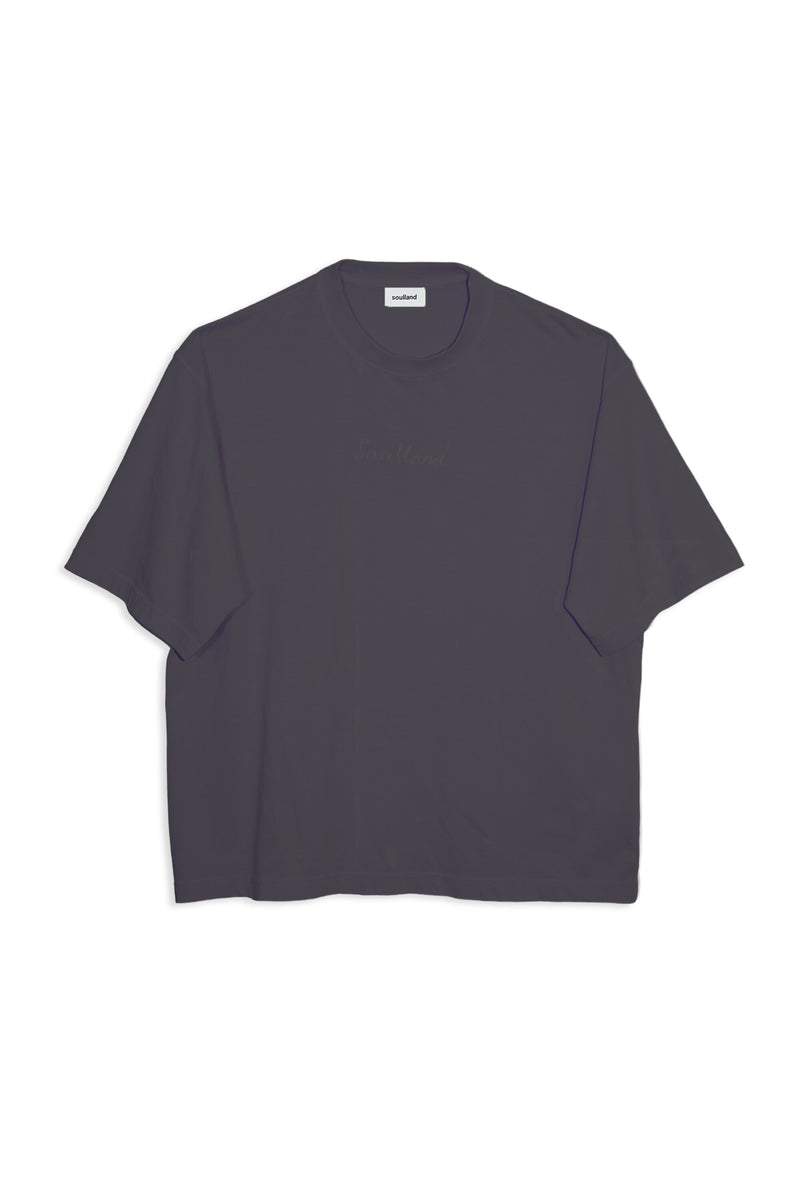 SOULLAND GUY T-shirt garment dyed T-shirt Grey