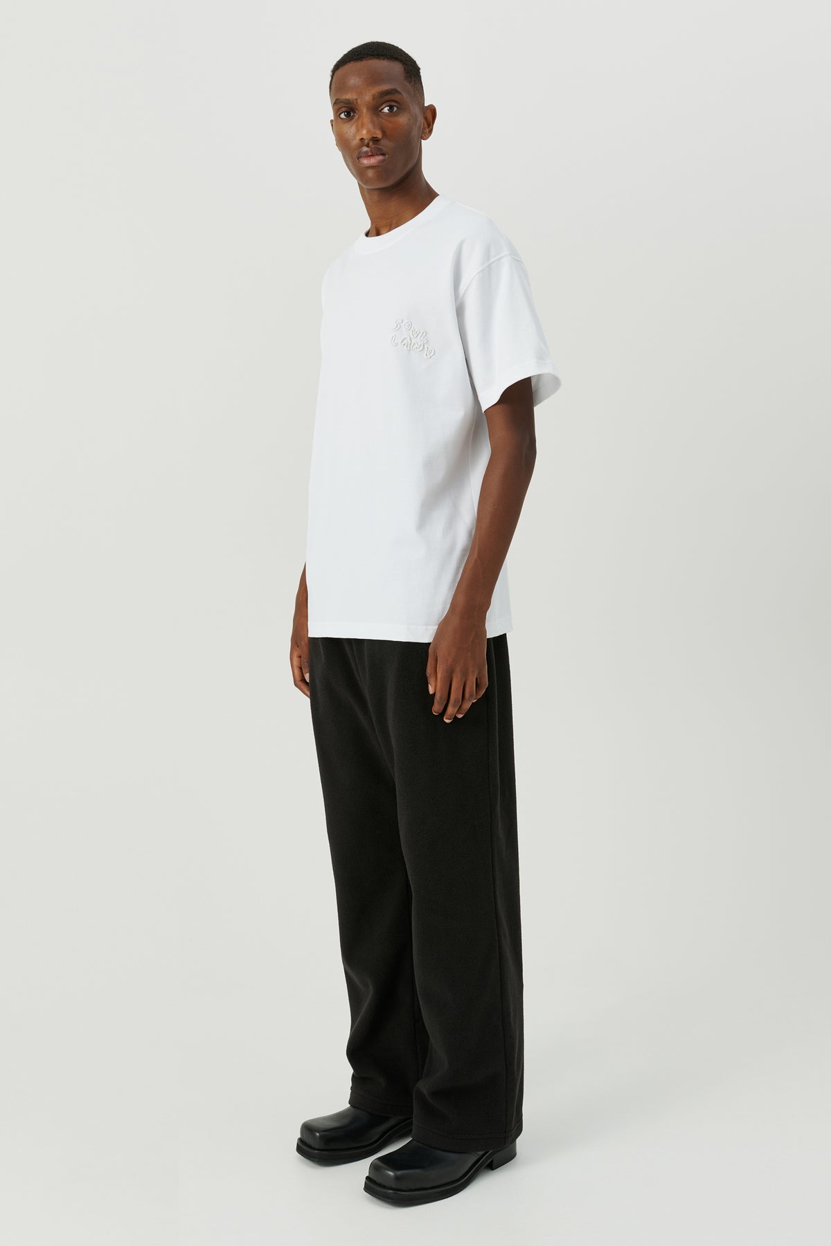 SOULLAND Kai Beaded Logo T-shirt T-shirt White