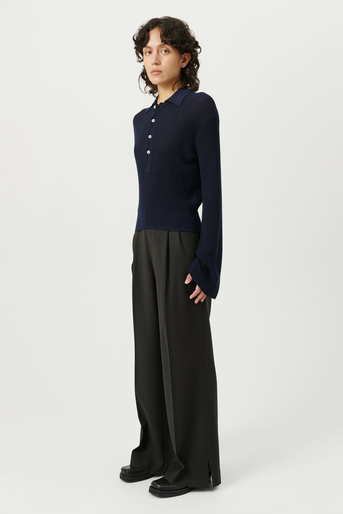 SOULLAND KIKI polo jumper Knitwear Navy