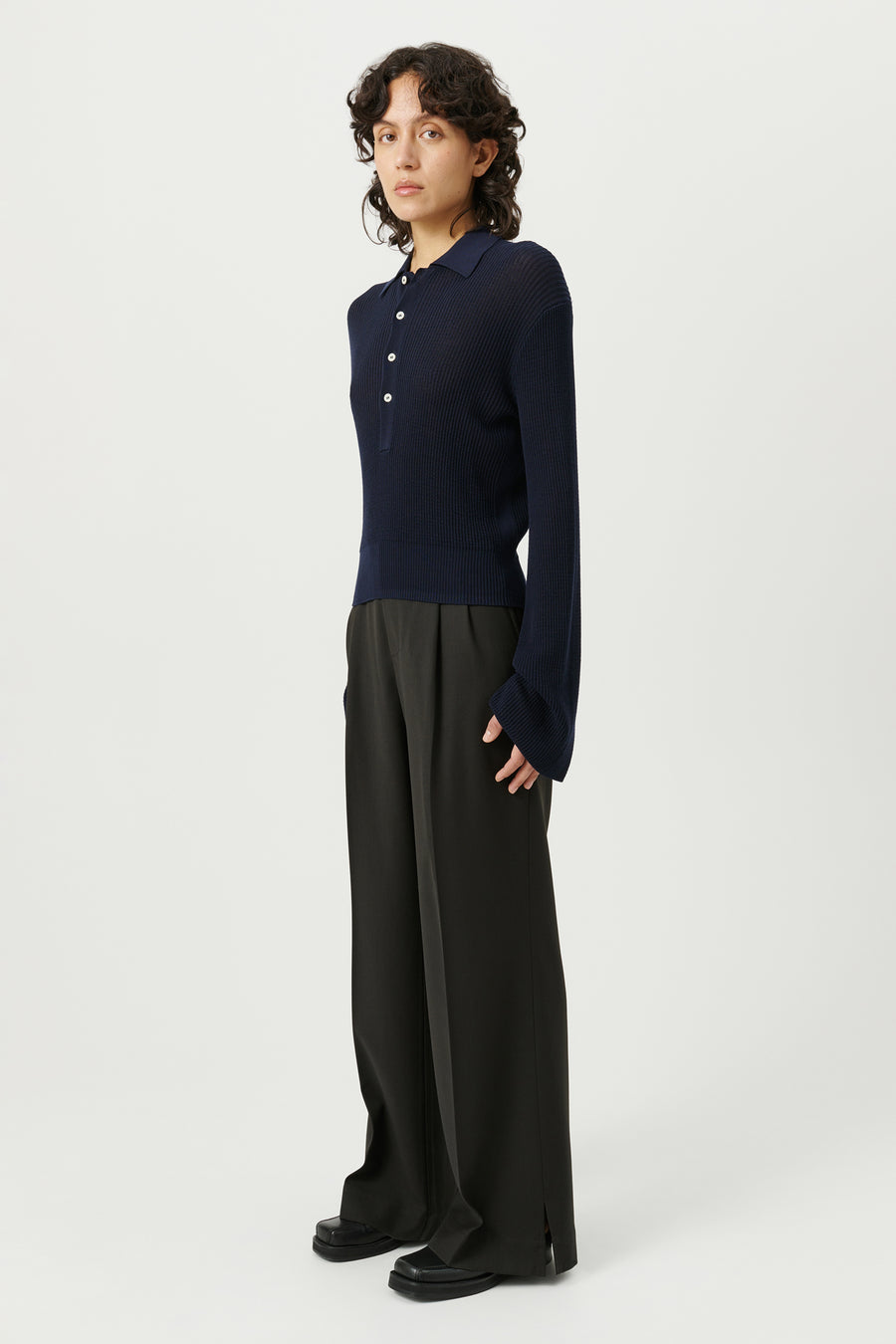 SOULLAND KIKI polo jumper Knitwear Navy