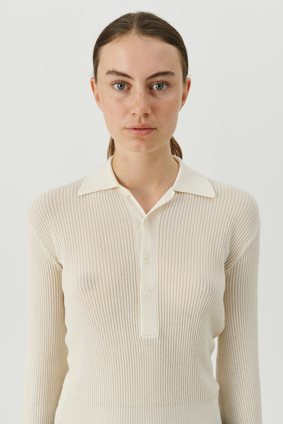 SOULLAND Kiki Polo Jumper Knitwear Off White