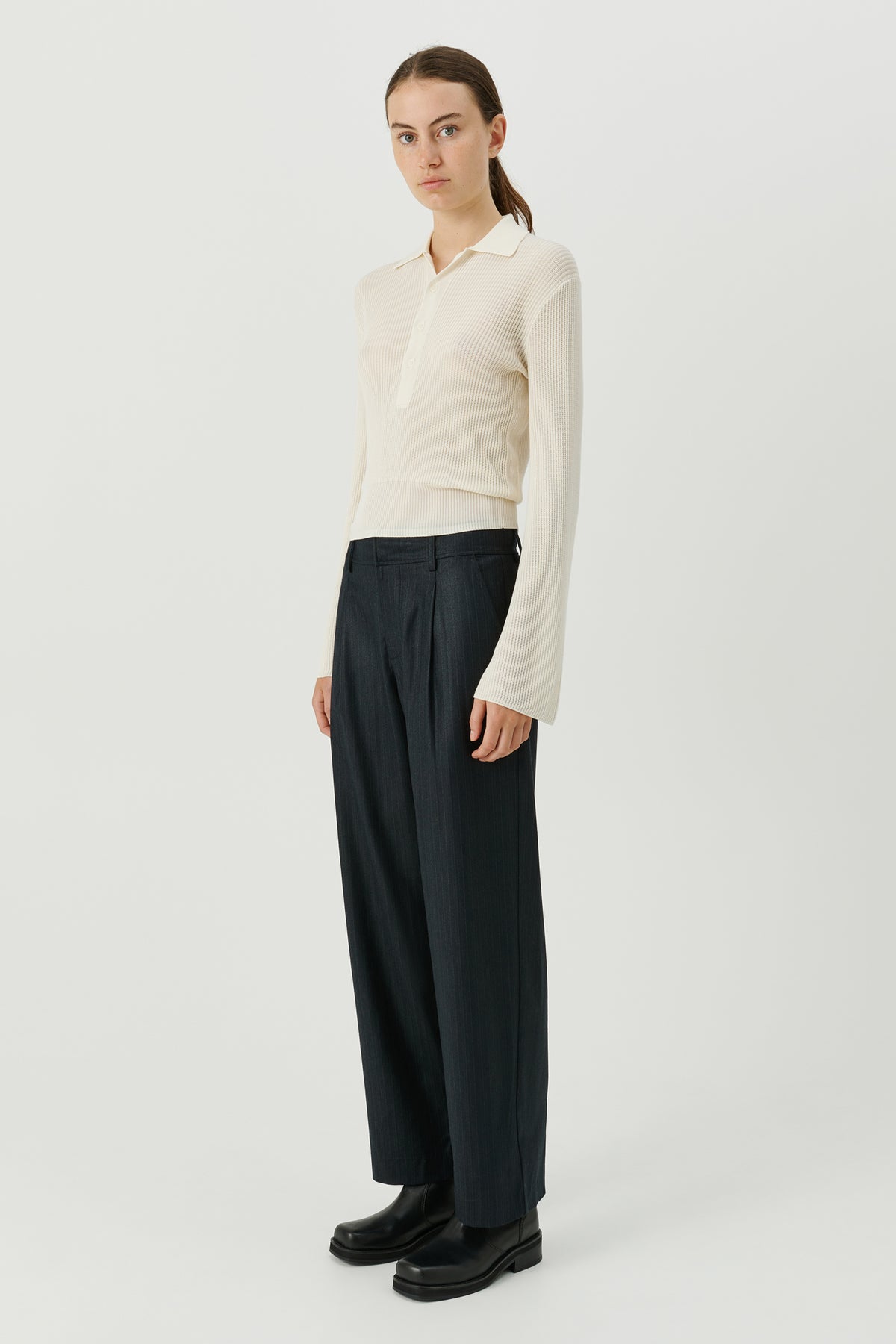 SOULLAND Kiki Polo Jumper Knitwear Off White