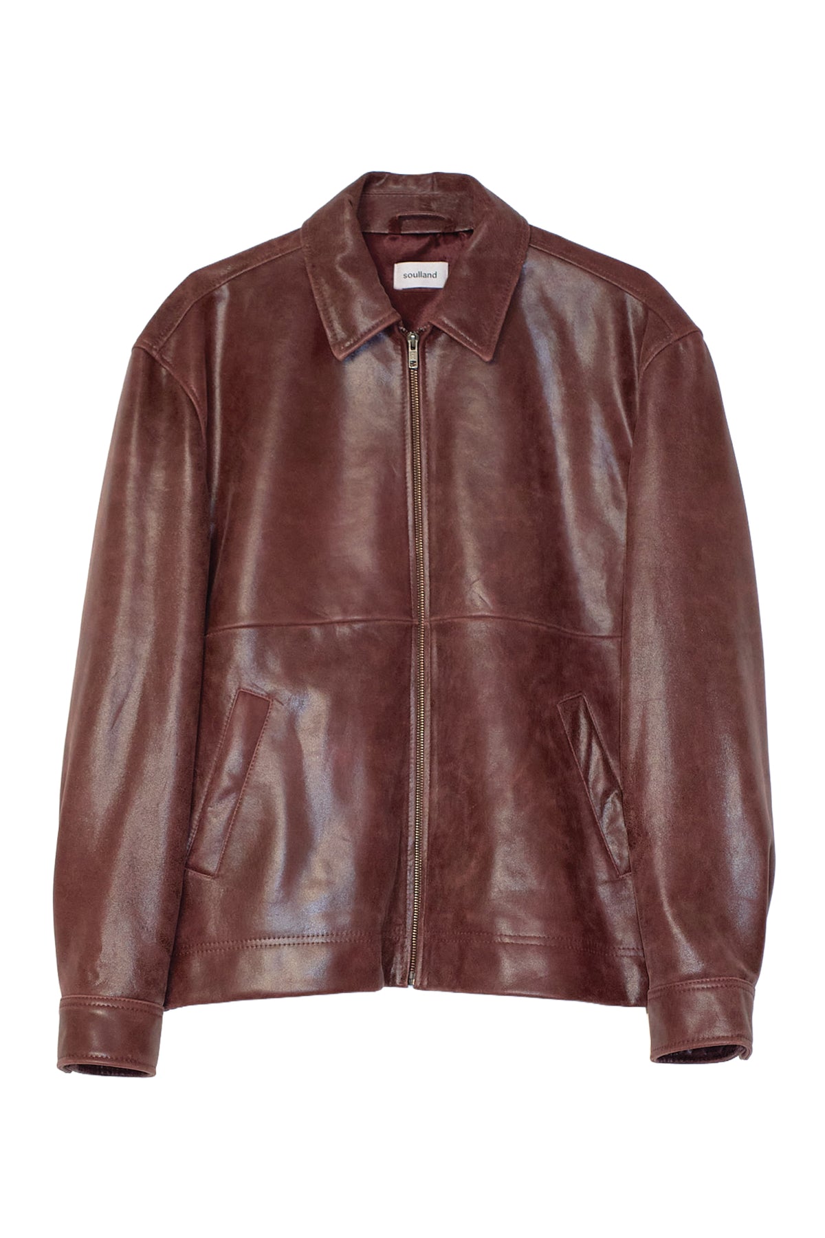 SOULLAND MURPHY leather jacket Jacket/coat/vest Wine