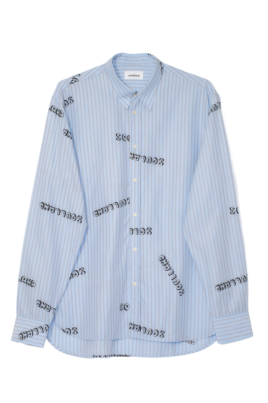 SOULLAND ROGER tencel cartoon graffiti shirt Shirt Light Blue