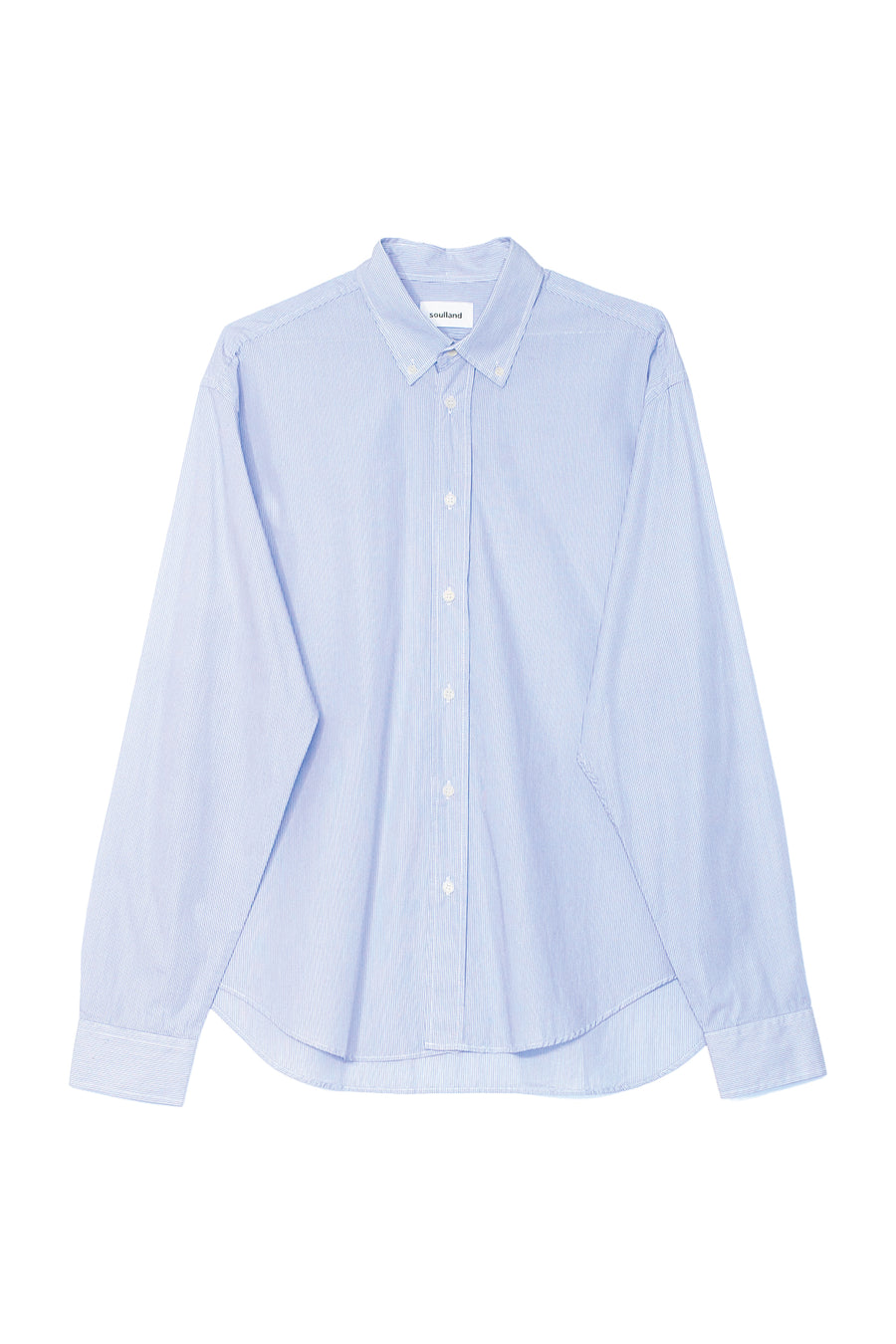 SOULLAND VIT bttn down mini stripe deadstock shirt Shirt Light Blue