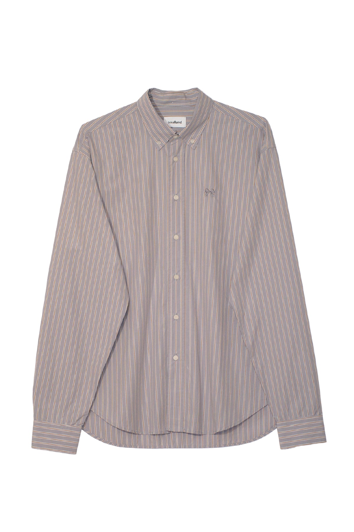 SOULLAND VIT button down stripe shirt Shirt Grey