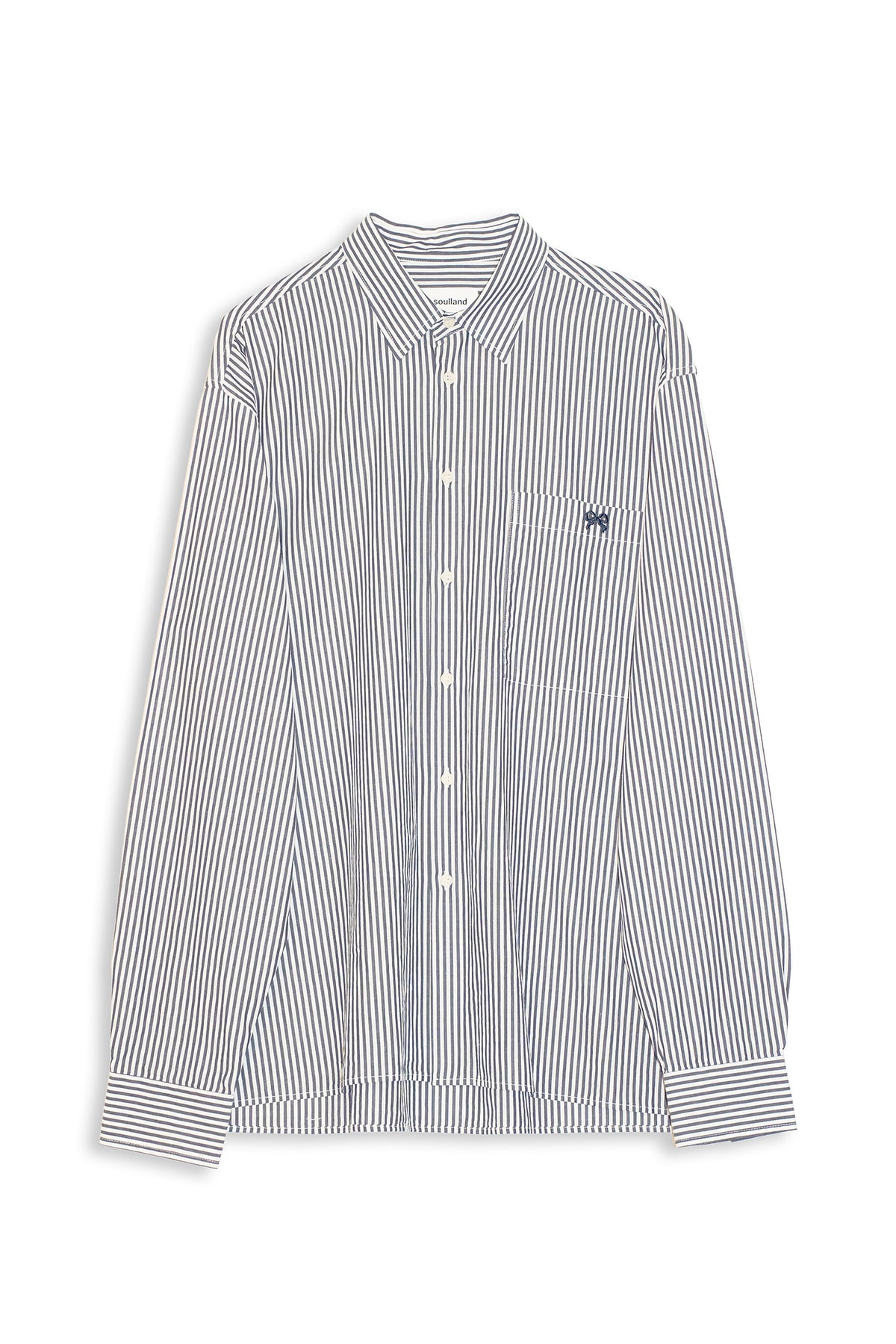 SOULLAND VIT stripe shirt Shirt Blue
