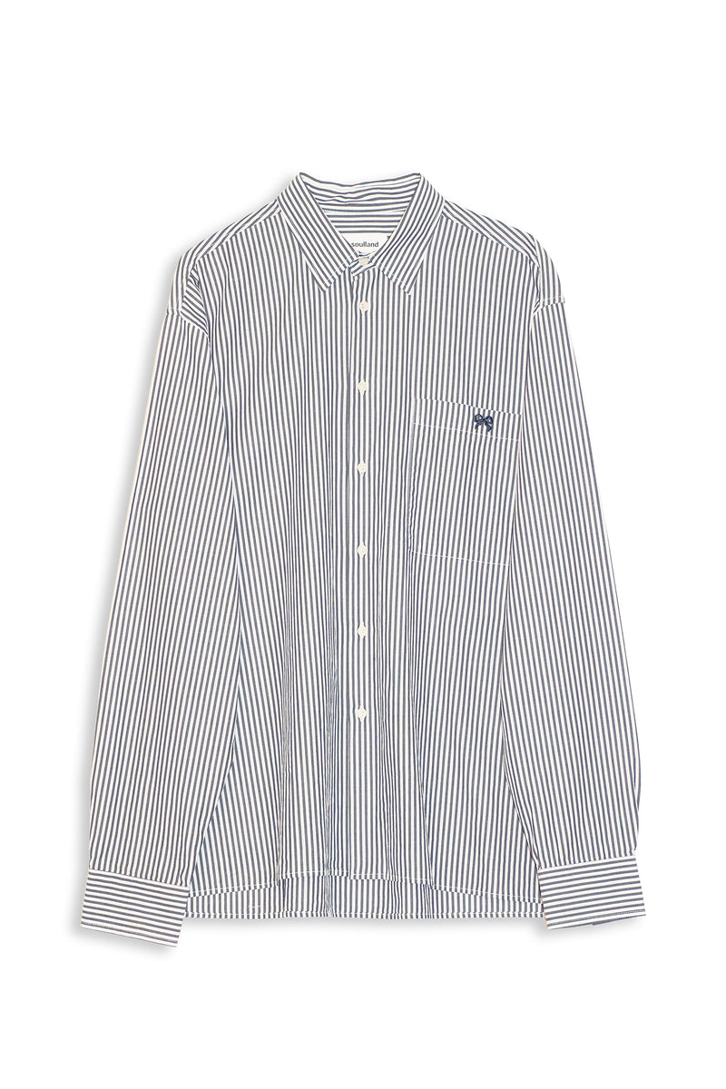 SOULLAND VIT stripe shirt Shirt Blue