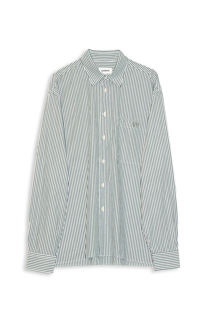 SOULLAND VIT stripe shirt Shirt Green